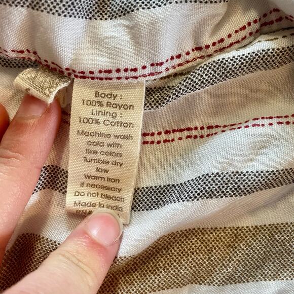 Japana Striped White Button-up Shirt Dress Womens Small - Picture 14 of 16